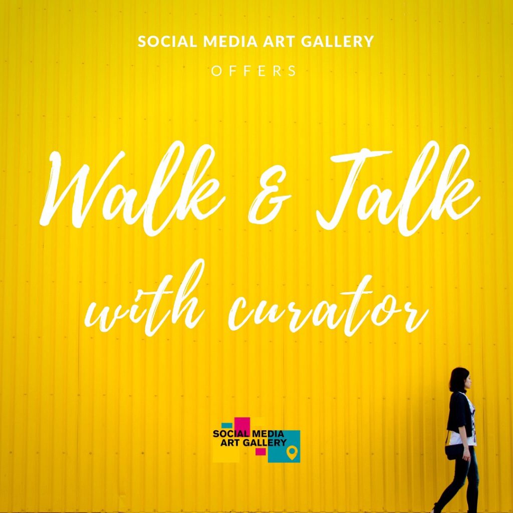 Walk and talk tour curator of social media art gallery