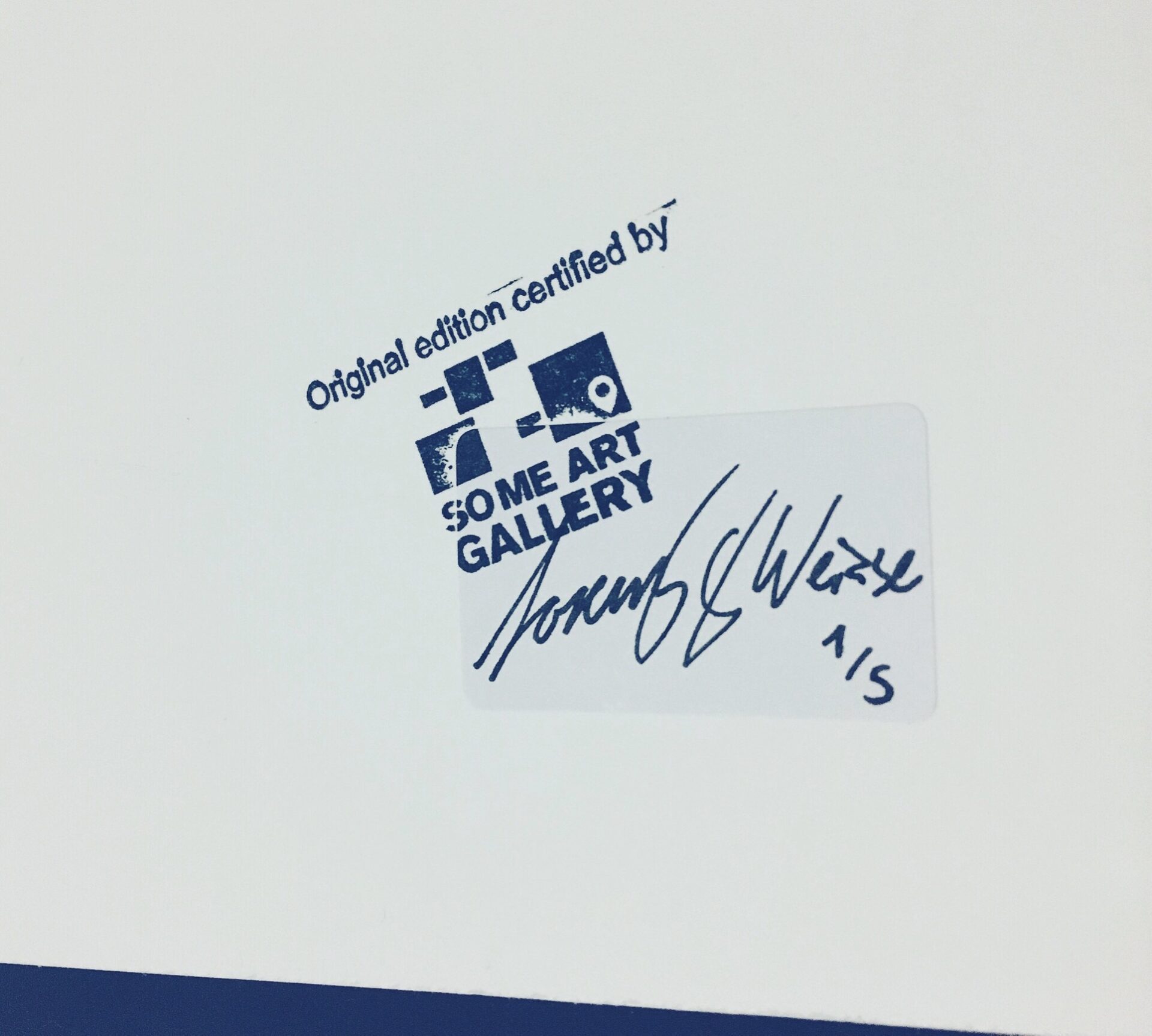 limited artwork signed by artist lorenz weisse and certified by social media art gallery