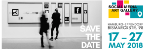 Save the date banner for Social Media Art Gallery Hamburg