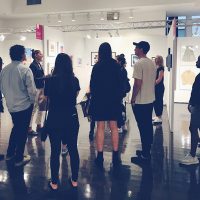 visitors of social media art gallery at affordable art fair nyc