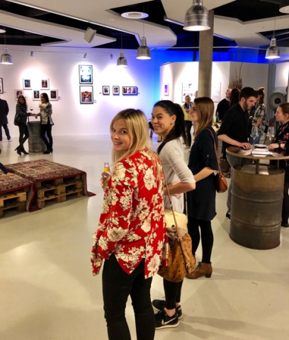 happy guests at the event of social media art gallery