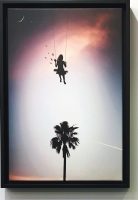 palm tree and girl in the sky